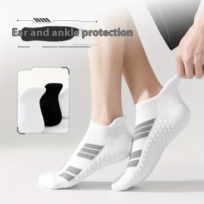 6 Pairs of Sports No Show Socks for Man and Woman, Ankle Socks with Terry Soles Offer Shock Absorption and Wear Resistance, White Daily Socks That Are Sweat - Absorbing and Breathable, Thickened for Warmth in Fall & Winter—Great for Students’ Sports