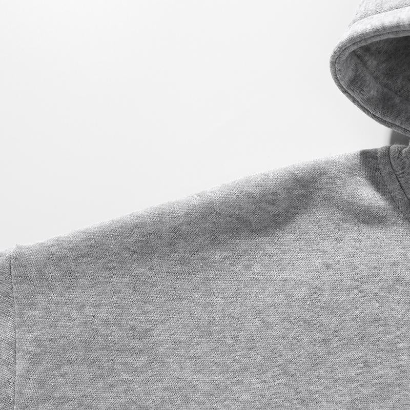 Autumn and Winter Men'S Solid Color Sports Casual Zipper Hoodie Warm Lightweight Pullover Beige