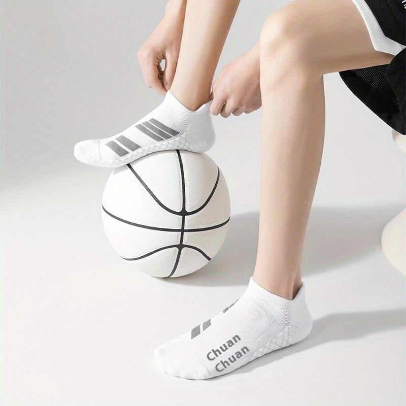 6 Pairs of Sports No Show Socks for Man and Woman, Ankle Socks with Terry Soles Offer Shock Absorption and Wear Resistance, White Daily Socks That Are Sweat - Absorbing and Breathable, Thickened for Warmth in Fall & Winter—Great for Students’ Sports