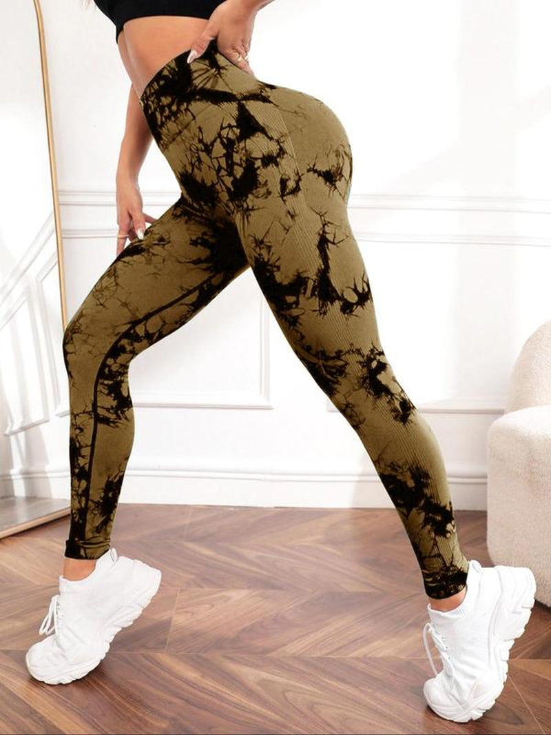 Women'S Tie Dye High Waist Scrunch Sports Leggings, Compression Yoga Pants, Casual Comfy Workout Leggings, Summer Outfits 2024, Gym Outfits Women