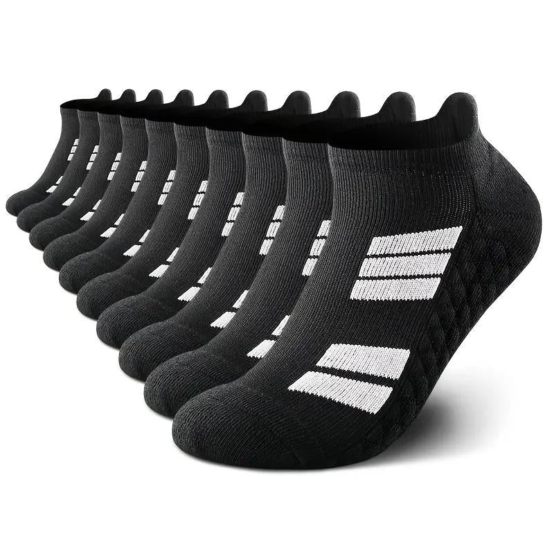 6 Pairs of Sports No Show Socks for Man and Woman, Ankle Socks with Terry Soles Offer Shock Absorption and Wear Resistance, White Daily Socks That Are Sweat - Absorbing and Breathable, Thickened for Warmth in Fall & Winter—Great for Students’ Sports