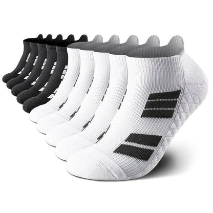 6 Pairs of Sports No Show Socks for Man and Woman, Ankle Socks with Terry Soles Offer Shock Absorption and Wear Resistance, White Daily Socks That Are Sweat - Absorbing and Breathable, Thickened for Warmth in Fall & Winter—Great for Students’ Sports
