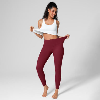 ​​BRXL High Waist One Size Fits Most Ultra Stretchy Workout Yoga Leggings for Women Brushed Leggings with Side Pockets Pants