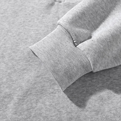 Autumn and Winter Men'S Solid Color Sports Casual Zipper Hoodie Warm Lightweight Pullover Beige