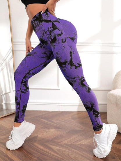 Women'S Tie Dye High Waist Scrunch Sports Leggings, Compression Yoga Pants, Casual Comfy Workout Leggings, Summer Outfits 2024, Gym Outfits Women