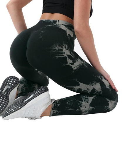 Women'S Tie Dye High Waist Scrunch Sports Leggings, Compression Yoga Pants, Casual Comfy Workout Leggings, Summer Outfits 2024, Gym Outfits Women