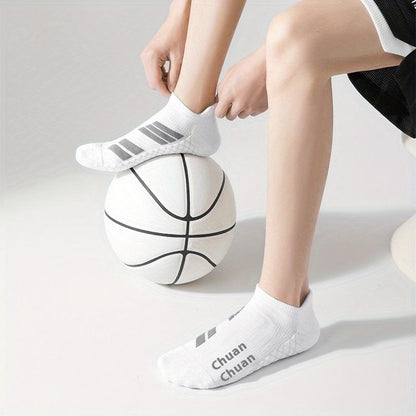 6 Pairs of Sports No Show Socks for Man and Woman, Ankle Socks with Terry Soles Offer Shock Absorption and Wear Resistance, White Daily Socks That Are Sweat - Absorbing and Breathable, Thickened for Warmth in Fall & Winter—Great for Students’ Sports