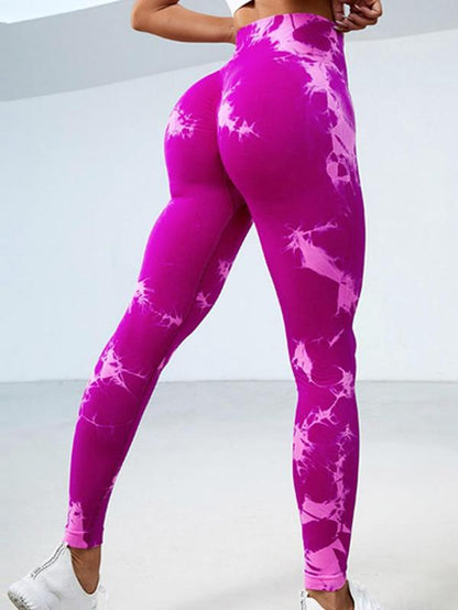 Women'S Tie Dye High Waist Scrunch Sports Leggings, Compression Yoga Pants, Casual Comfy Workout Leggings, Summer Outfits 2024, Gym Outfits Women