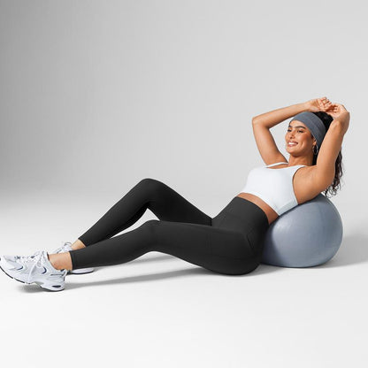 ​​BRXL High Waist One Size Fits Most Ultra Stretchy Workout Yoga Leggings for Women Brushed Leggings with Side Pockets Pants